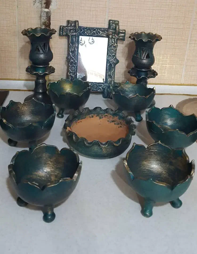 فروش ۷سین سفالی نو|صنایع دستی و سایر لوازم تزئینی|شیراز, فرهنگ شهر|دیوار