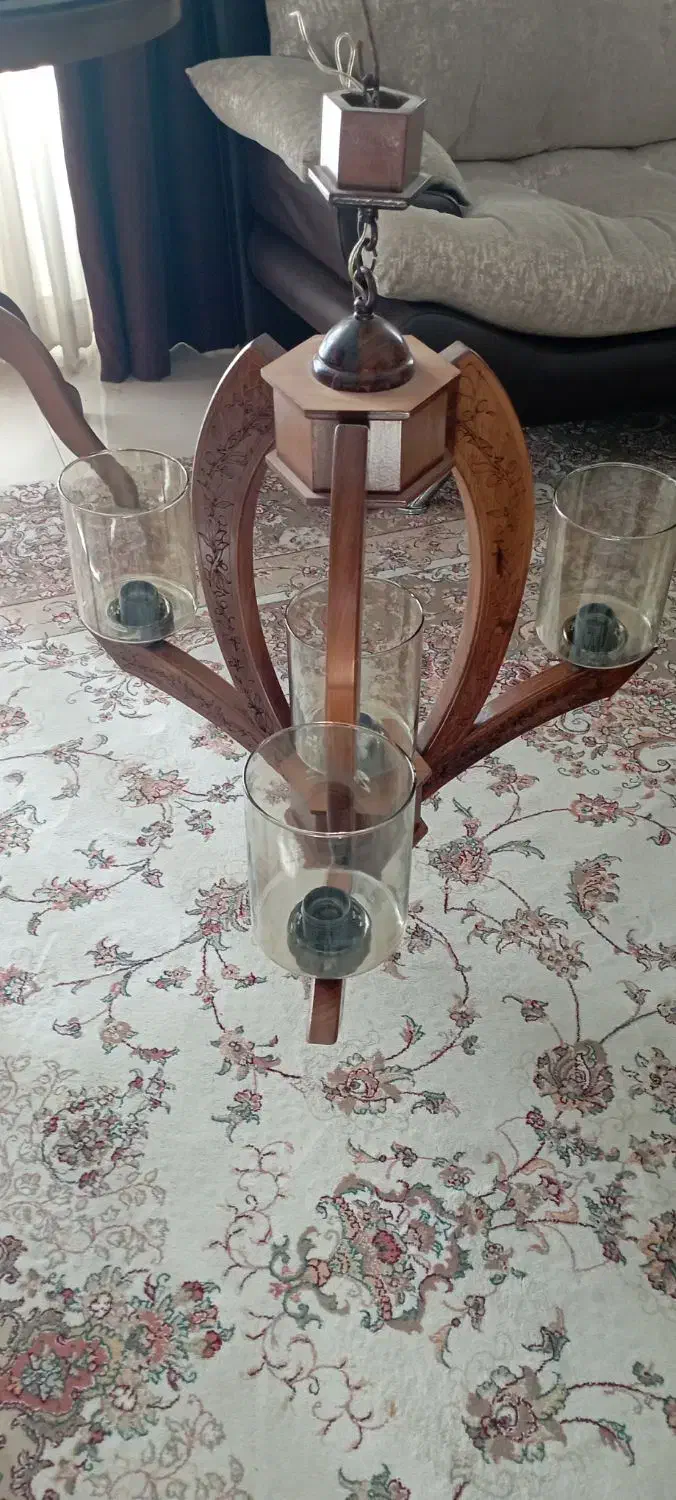 لوستر چوبی|لوستر و چراغ آویز|همدان, |دیوار