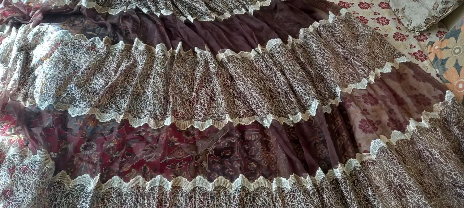 پرده حریر و والان مخمل|پرده، رانر، رومیزی|بروجن, |دیوار