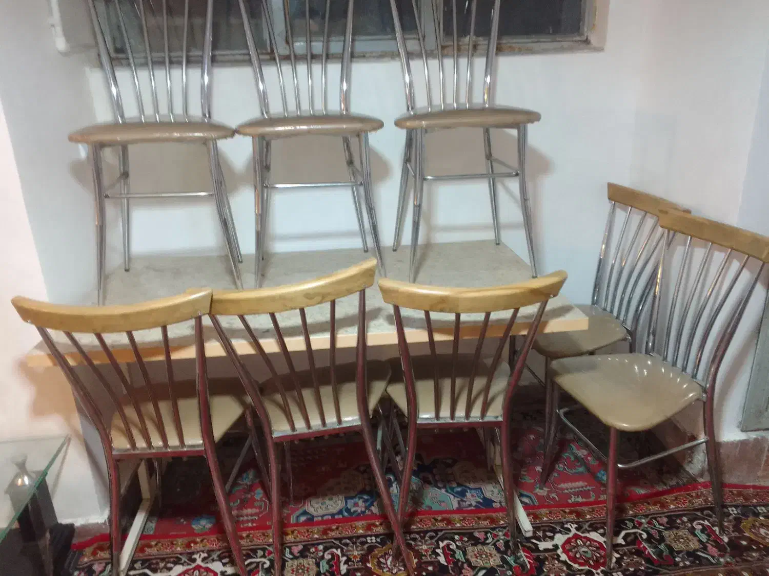 دو عدد میز غذاخوری و۸ عدد صندل استیل|میز و صندلی غذاخوری|تبریز, |دیوار