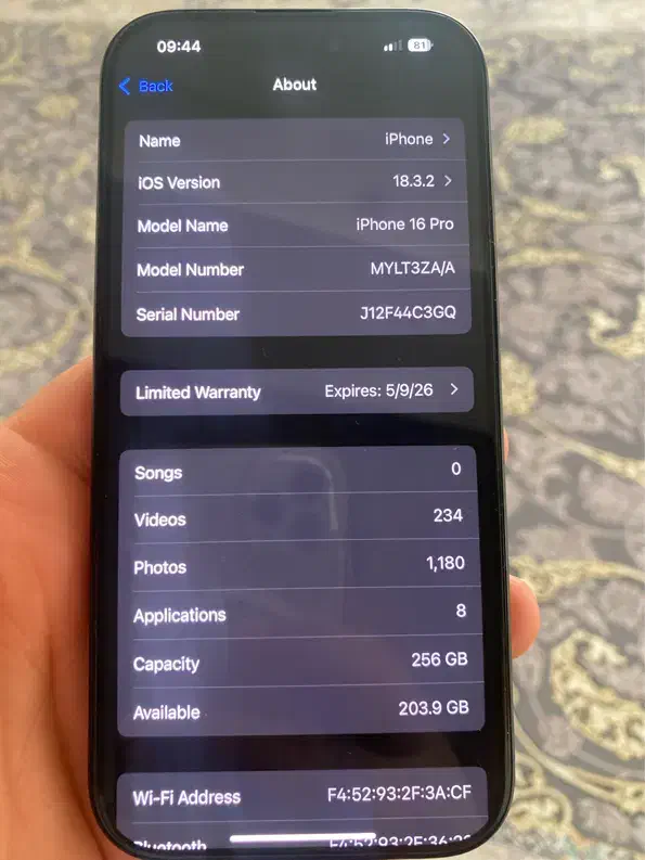 اپل iPhone 16 Pro با حافظهٔ ۲۵۶ گیگابایت|موبایل|کرمانشاه, |دیوار