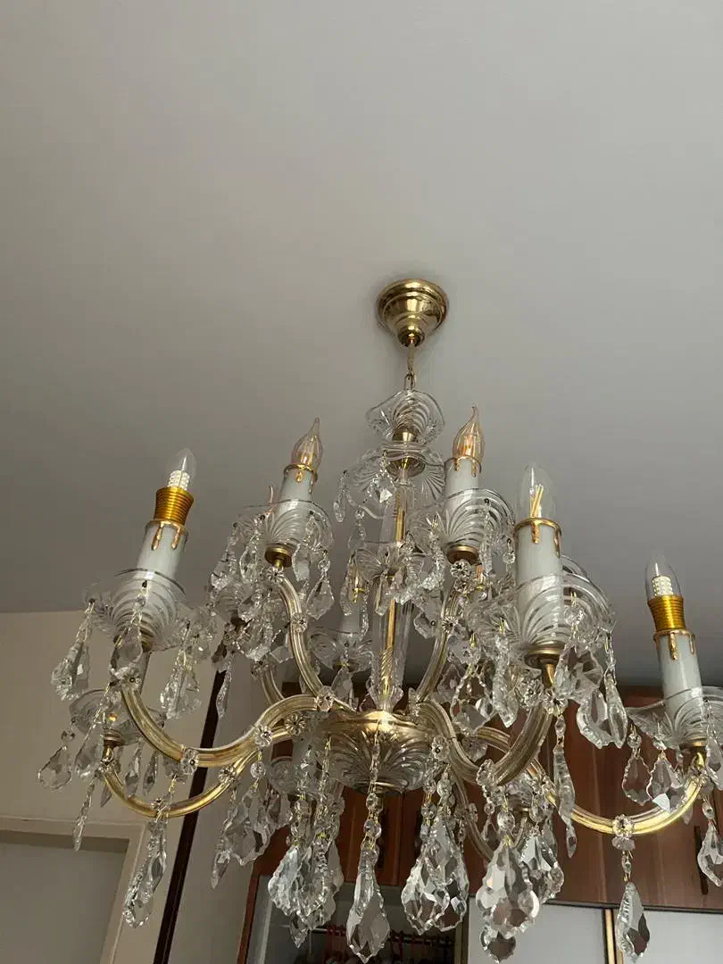 دوعدد لوستر کریستالی|لوستر و چراغ آویز|تهران, افسریه شمالی|دیوار