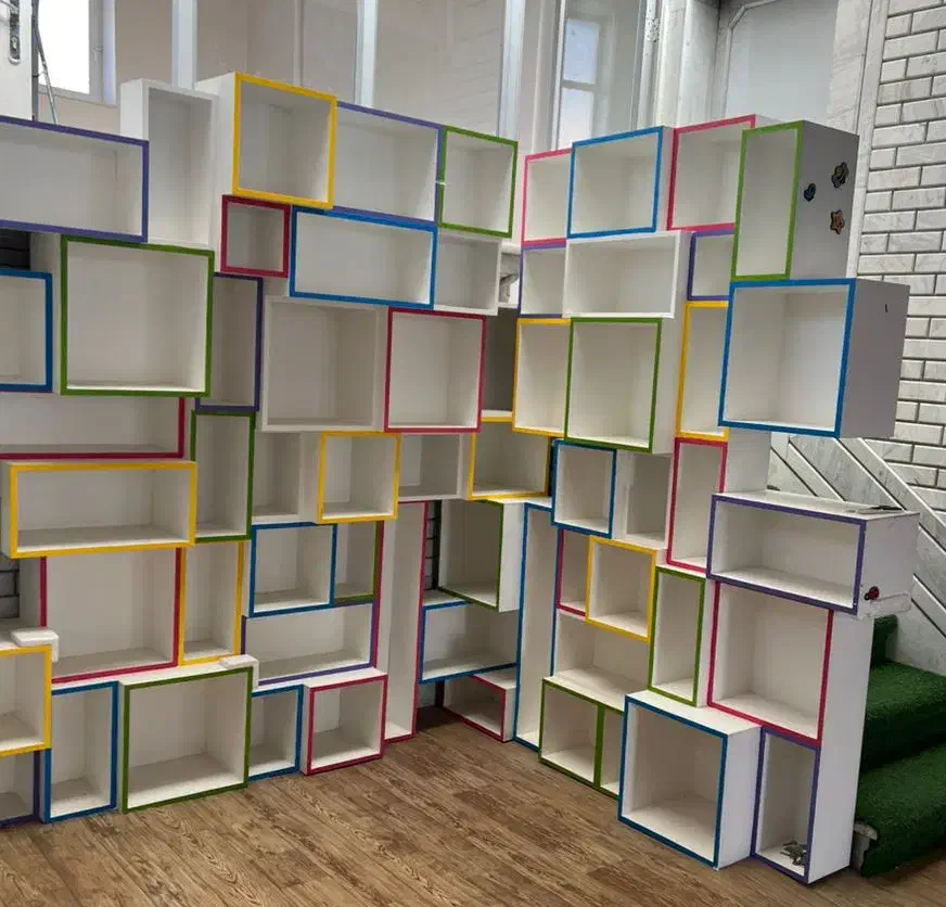 قفسه چوبی و دکور|کتابخانه، شلف، قفسه‌های دیواری|خمینی‌شهر, |دیوار