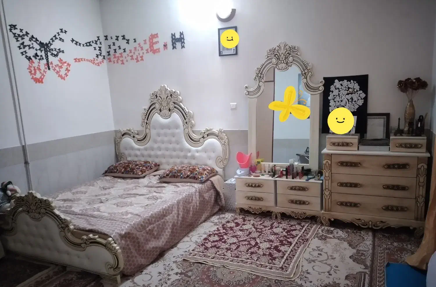 سرویس خواب دونفره همراه با تشک|تخت و سرویس خواب|بیرجند, |دیوار