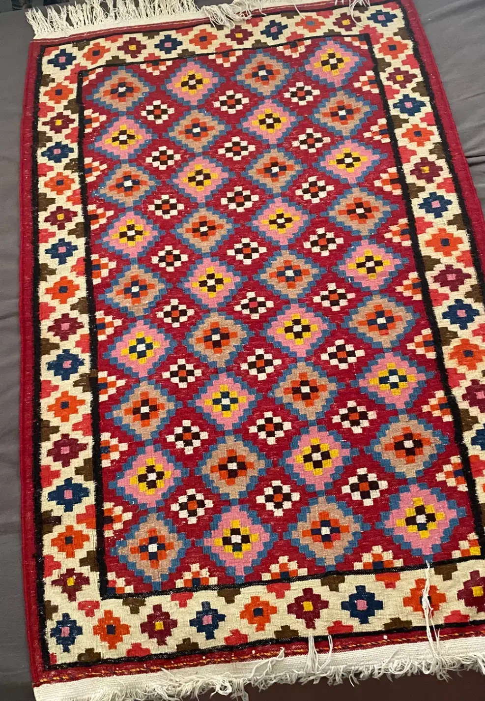 گلیم دست باف|گلیم، جاجیم، گبه|اصفهان, بهرام‌آباد|دیوار