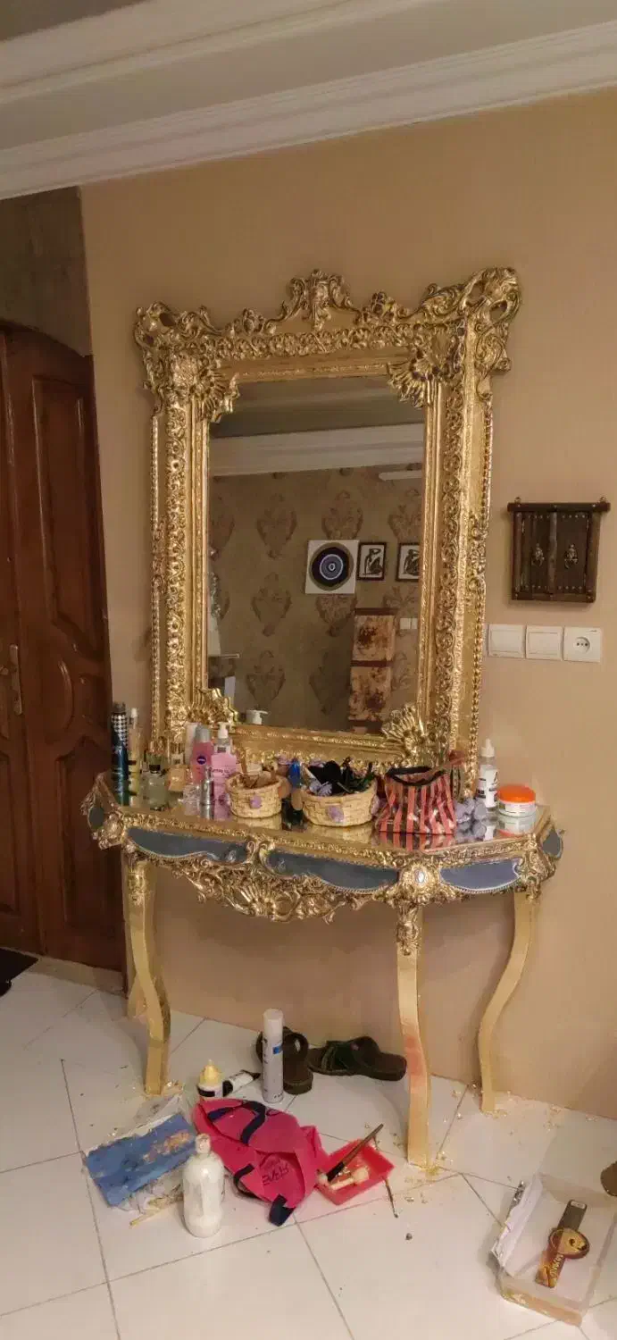 یک عدد آینه تک  طرح پتینه|مبلمان خانگی و میز عسلی|گلبهار, شهر جدید گلبهار|دیوار