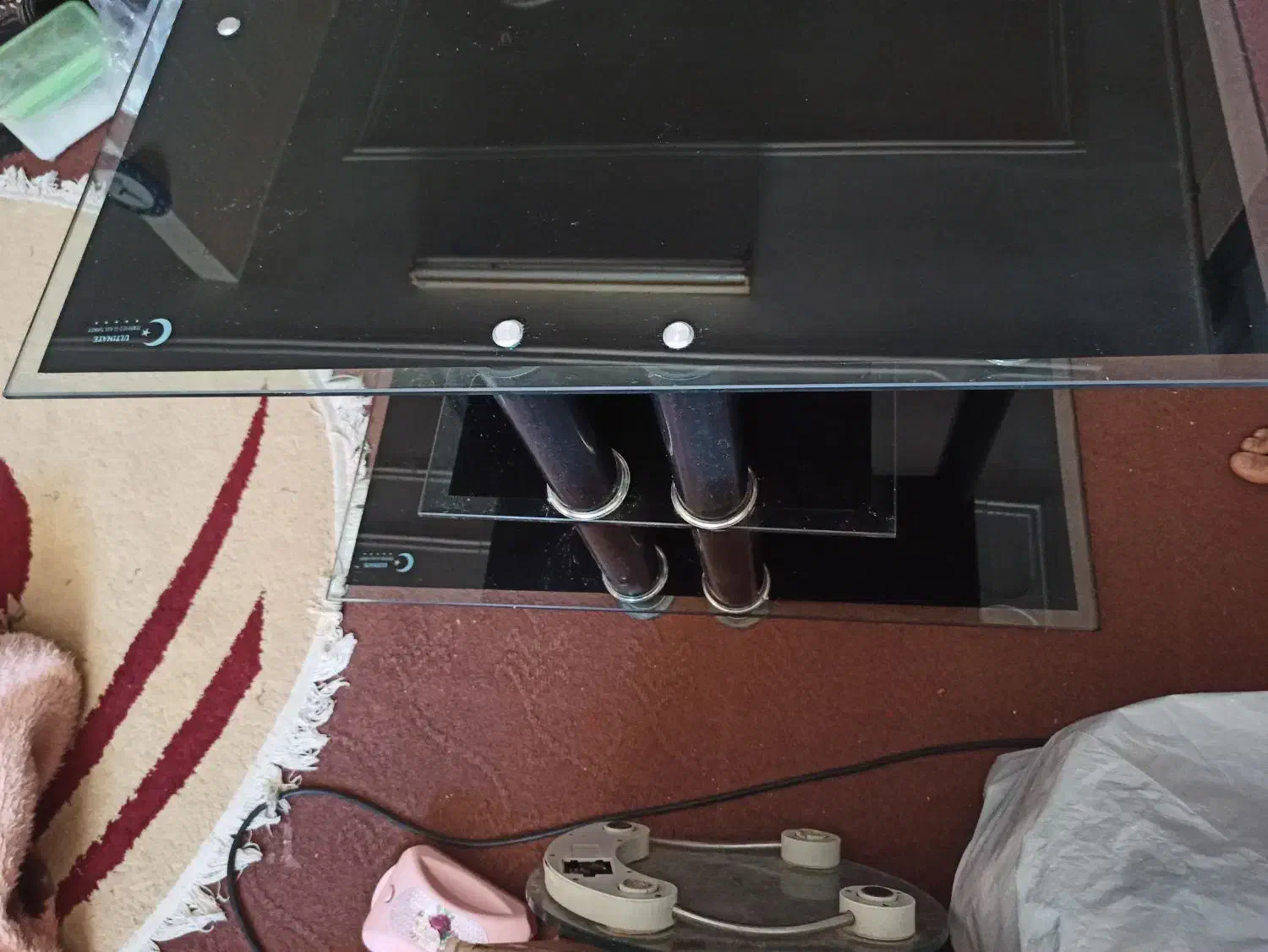 زیرتلوزیون شیشه ای جنس ترک ازامیدیه|میز تلویزیون|امیدیه, |دیوار