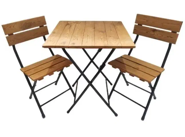 تولیدی میز و صندلی تاشو رنگ کوره ای چوب روس مدل01|میز و صندلی غذاخوری|اصفهان, مفتح|دیوار