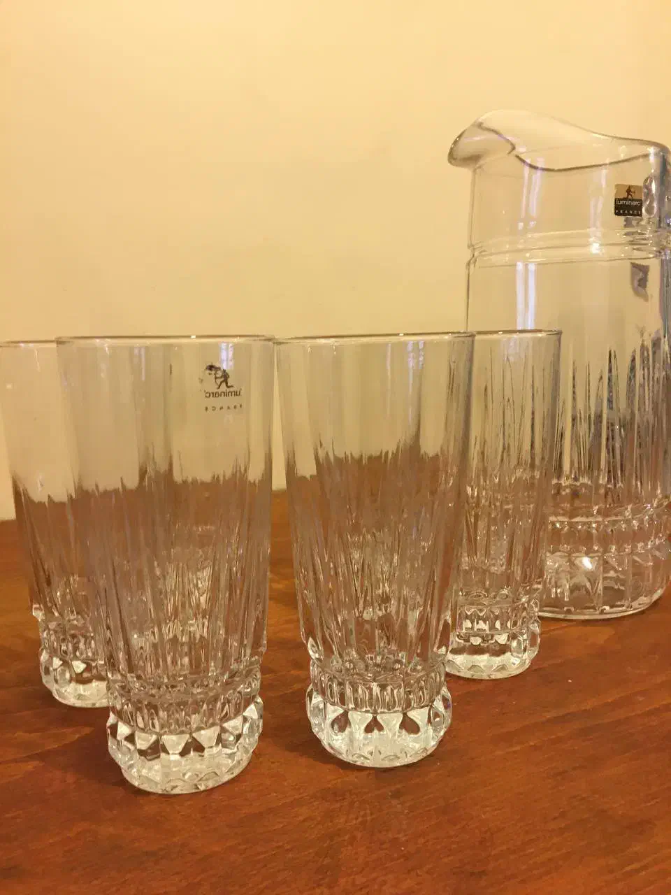 پارچ و لیوان هفت پارچه لومینارک فرانسه|ظروف سرو و پذیرایی|رشت, منظریه|دیوار