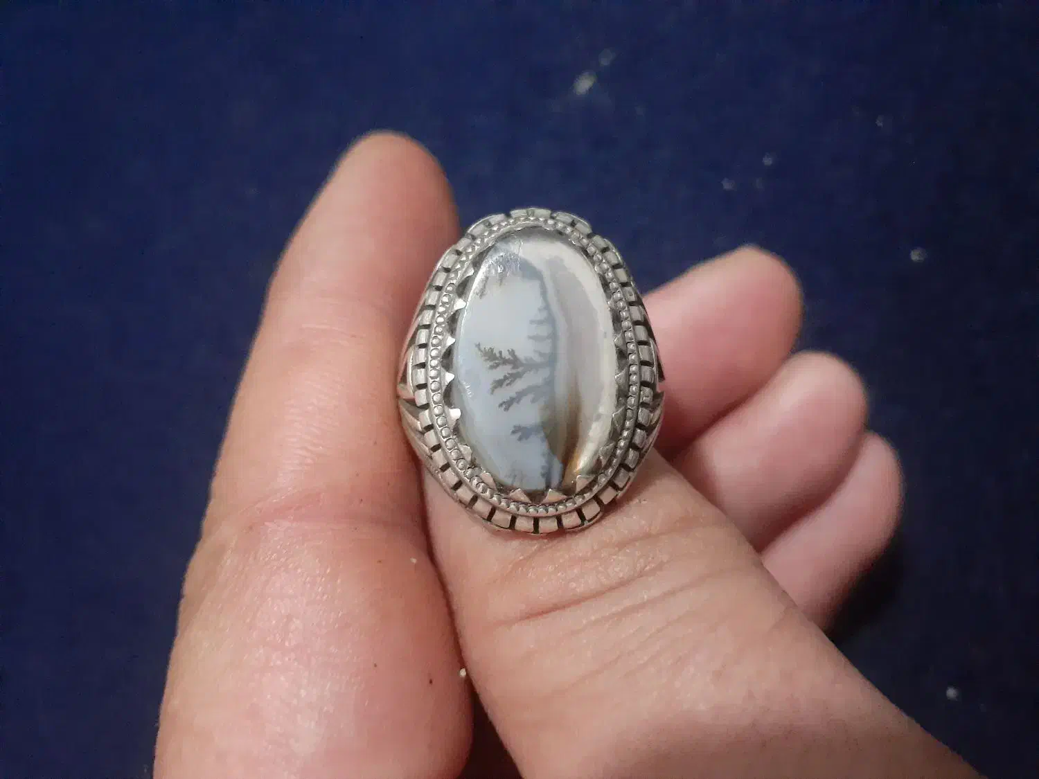 انگشتر نقره نگین شجر|جواهرات|شهر بابک, |دیوار