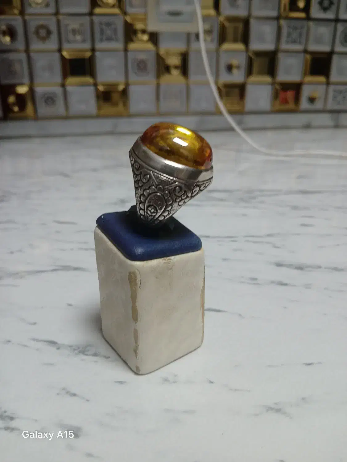 انگشتر دستساز لعل طلایی|جواهرات|گرمی, |دیوار