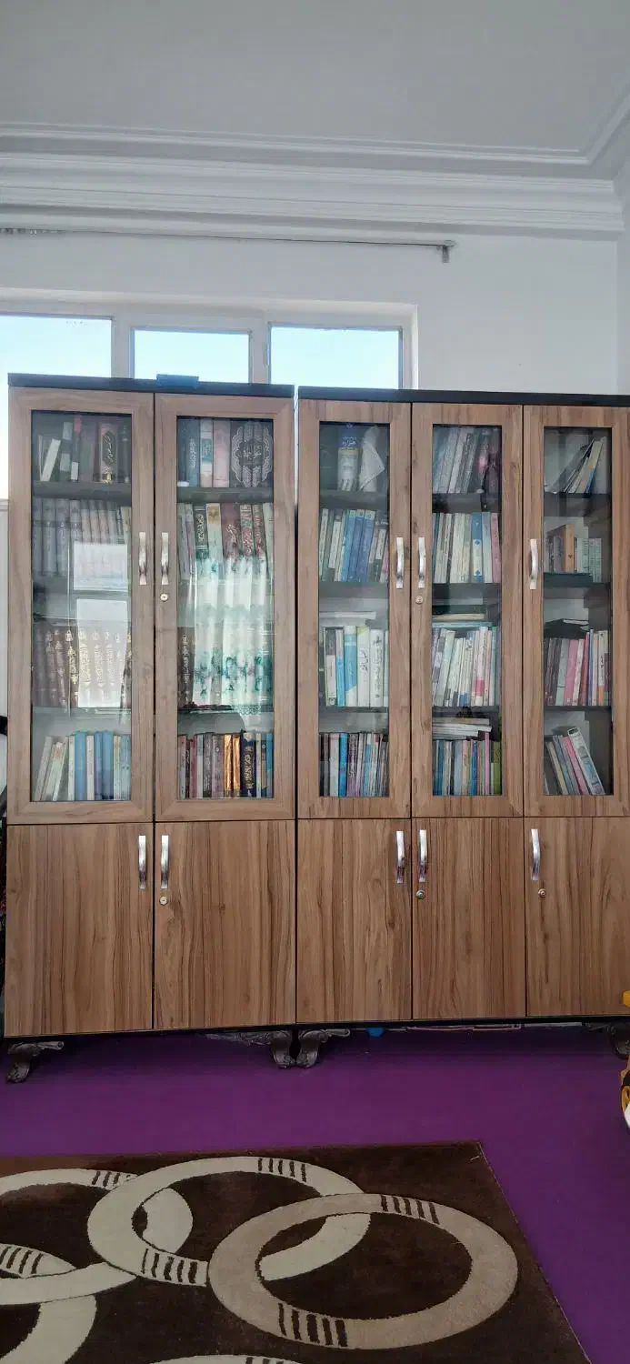 کتابخانه|کتابخانه، شلف، قفسههای دیواری|قم, شهرک مهدیه|دیوار