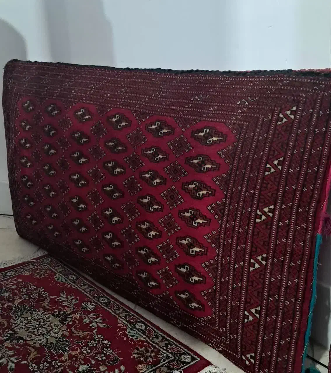 یک جفت پشتی دستبافت ترکمنی سالم بدون هیچ زدگی|پشتی|مهدی شهر, |دیوار