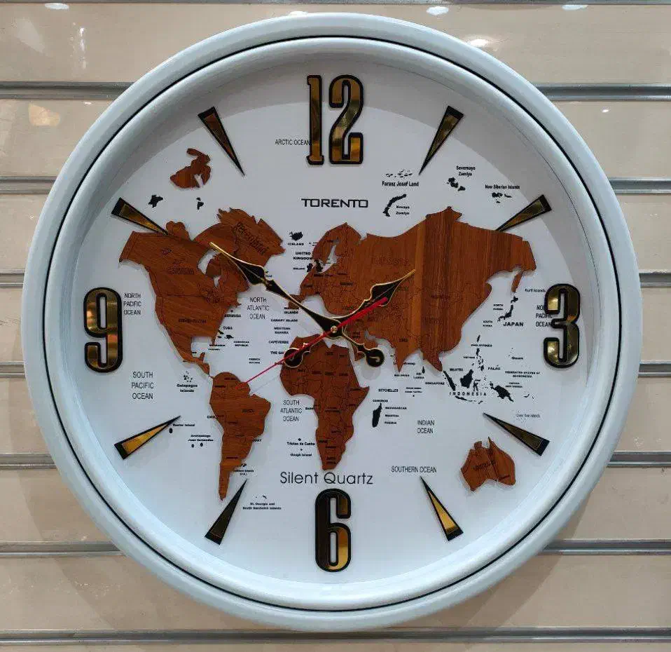 ساعت دیواری سایز بزرگ آرام گرد طرح‌تورنتو جدید|ساعت دیواری و تزئینی|کرمانشاه, |دیوار
