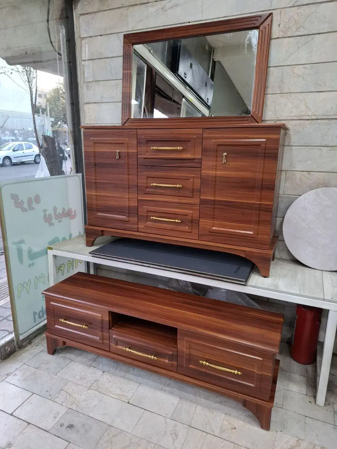 آینه کنسول کد ۲۹۹۰|بوفه، ویترین، کنسول|مشکین‌دشت, |دیوار