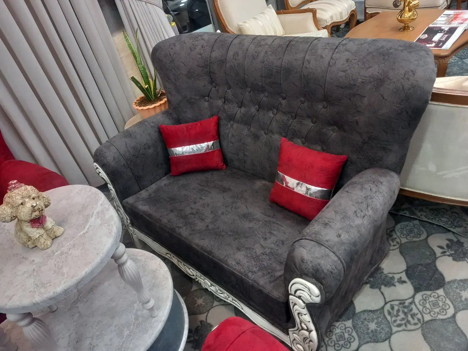 مبلمان ۷ نفره مدل الیزه با یکدست جلو مبلی|مبلمان خانگی و میز عسلی|قائن, |دیوار