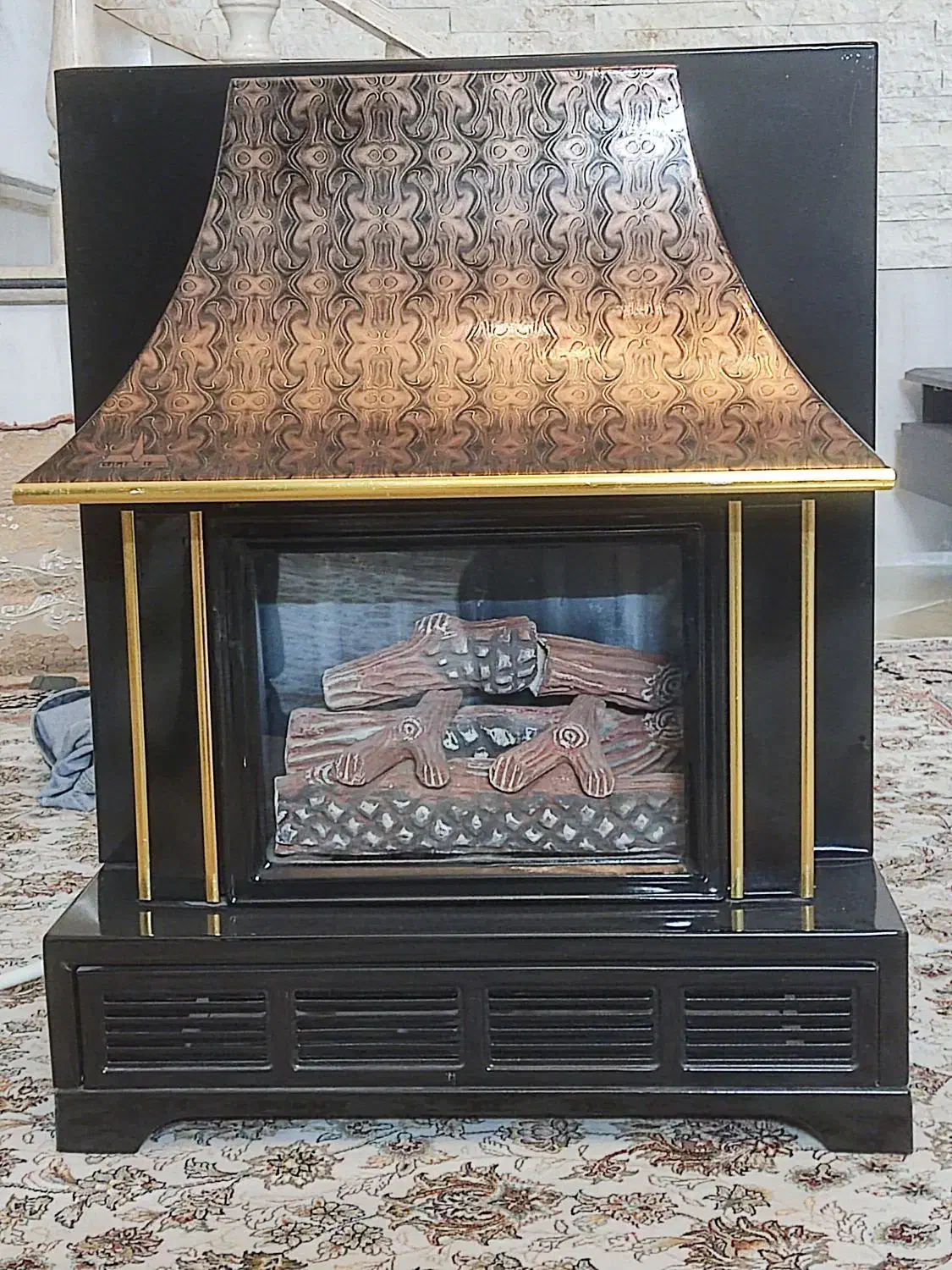 بخاری شومینه دوشعله چدنی اصل گلکاران اصفهان|بخاری، هیتر، شومینه|جهرم, |دیوار