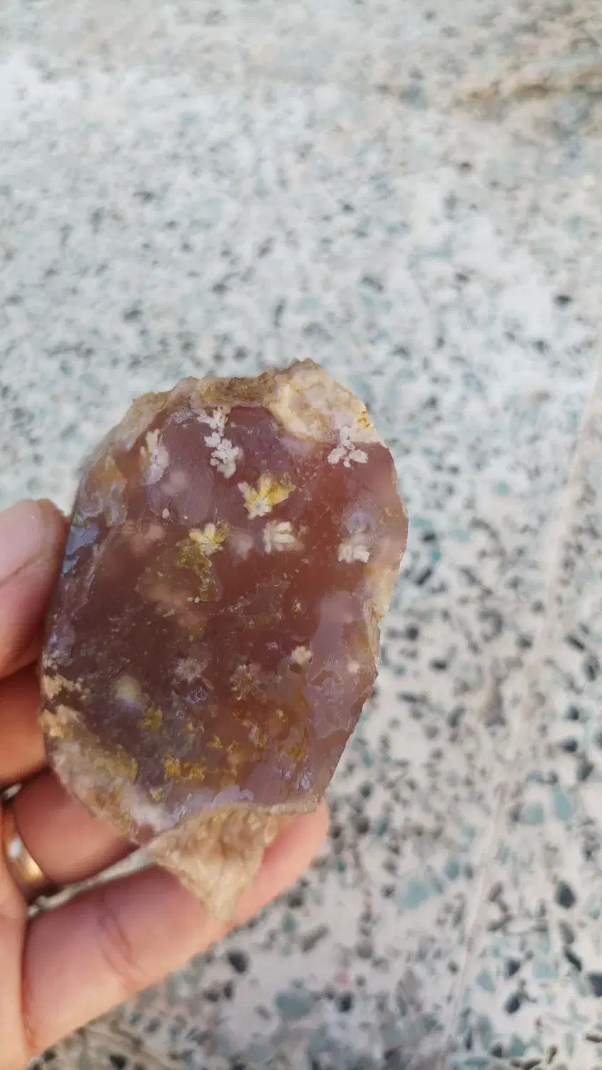 سنگ عقیق با قاصدک های زیبا|کلکسیون اشیاء عتیقه|فردوس (خراسان), |دیوار