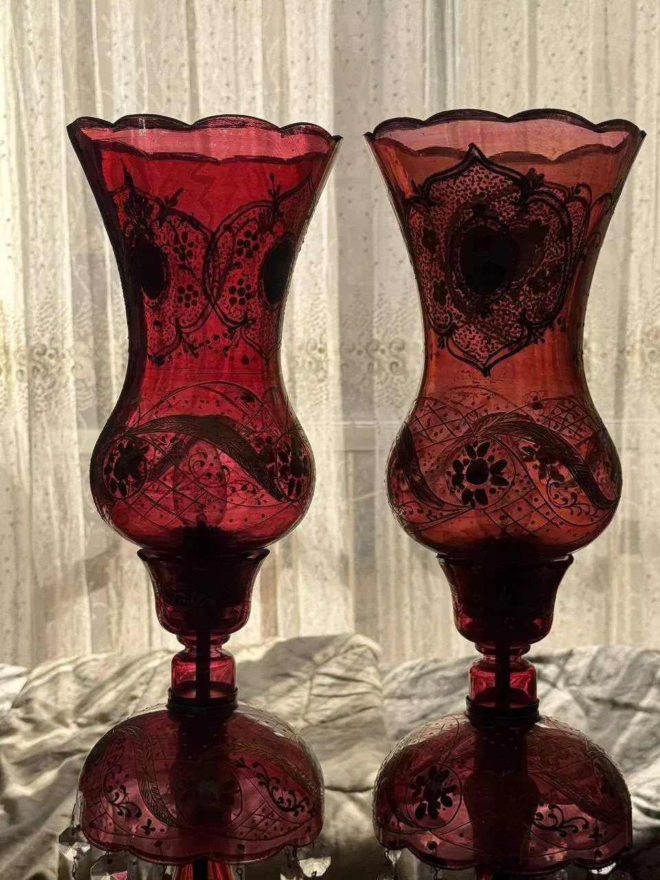 چراغ لاله عباسی طرح قاجار|لوستر و چراغ آویز|اصفهان, خانه اصفهان|دیوار