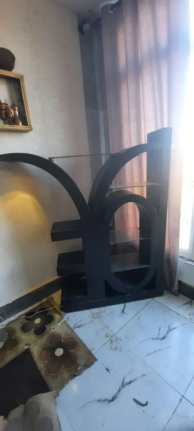 بوفه چوبی Loe چراغ ال  جای گلدون و اشیاه شراب خوری|بوفه، ویترین، کنسول|شوش, |دیوار