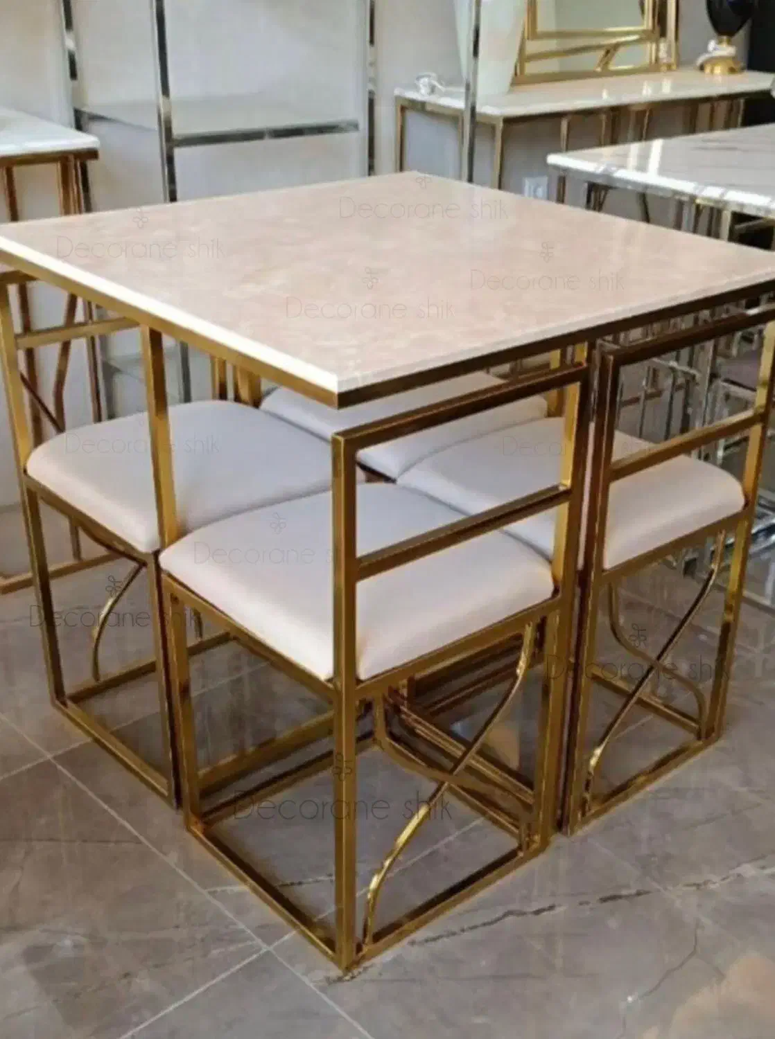 صندلی کافه رستوران میز ناهارخوری ۴نفره فلزی کمجا|میز و صندلی غذاخوری|تهران, مشیریه|دیوار