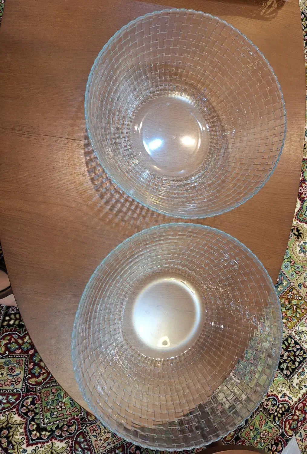 ۲ عدد کاسه بزرگ بلور پاشا باغچه|ظروف سرو و پذیرایی|اهواز, کوی سعدی|دیوار