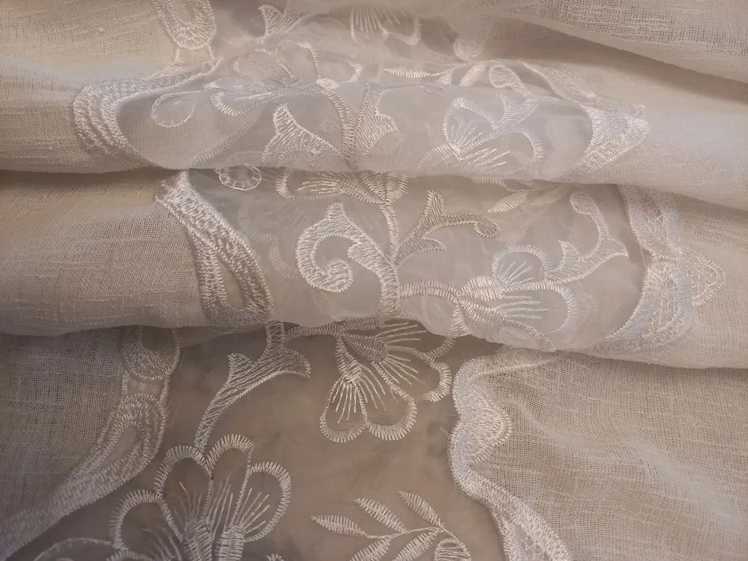 پرده حریر سفید|پرده، رانر، رومیزی|سیرجان, |دیوار