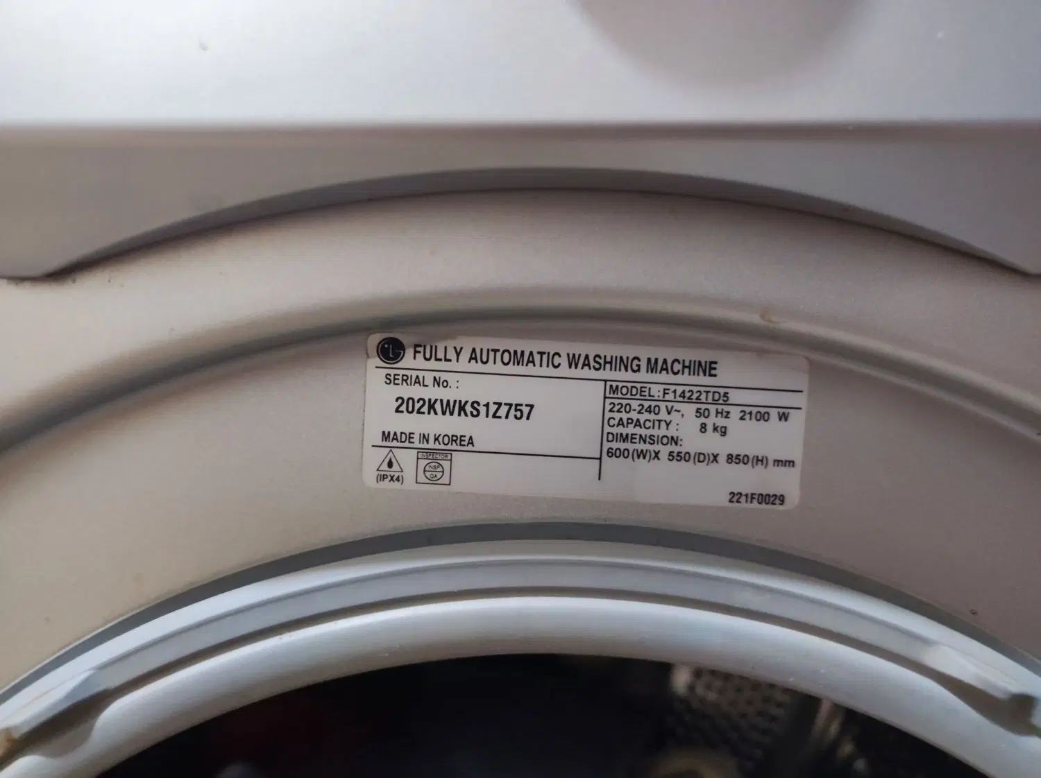 لباسشویی LG مدل F1422TD5|ماشین لباسشویی و خشک‌کن لباس|شوش, |دیوار