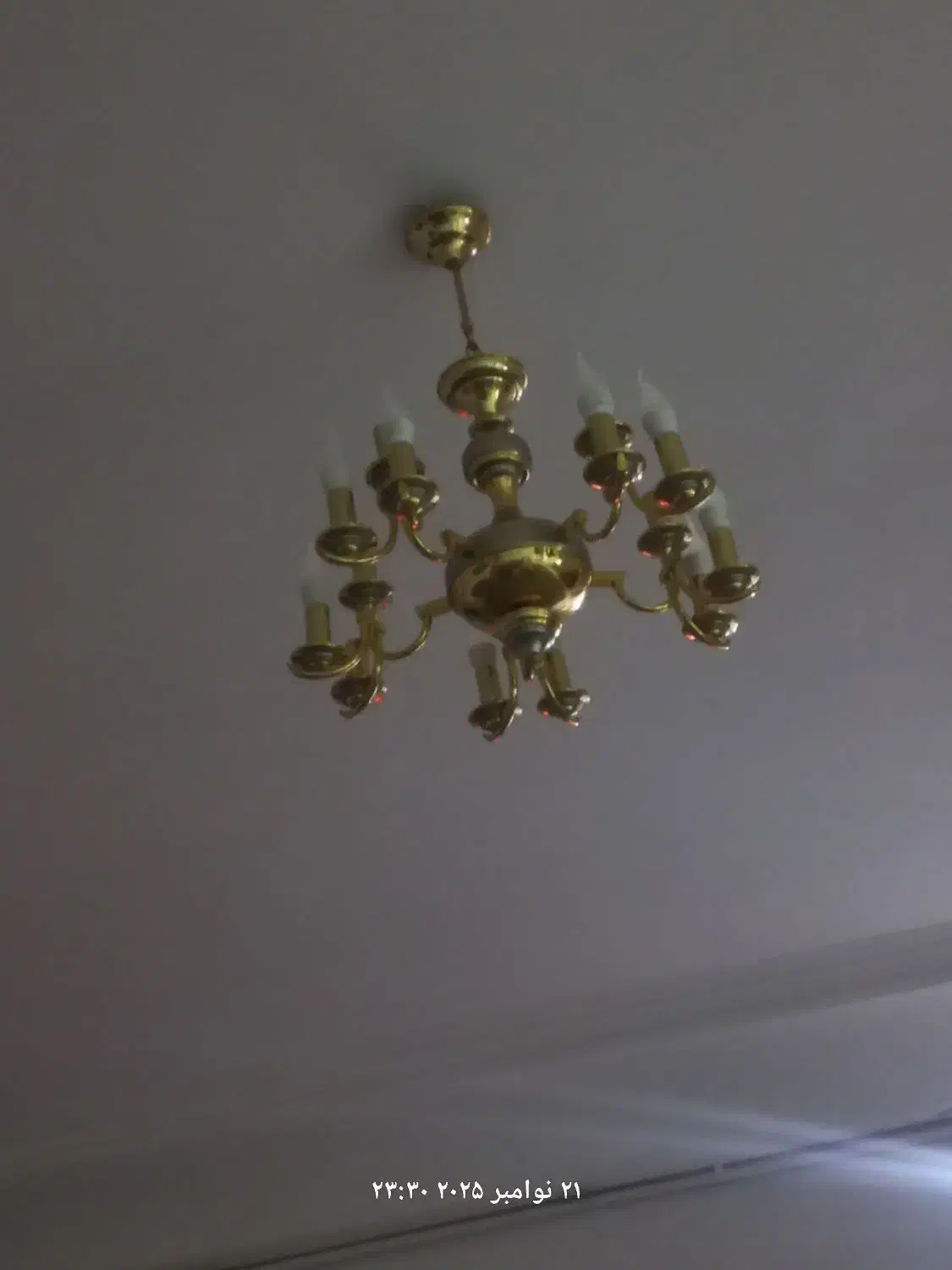 لوستر ابکاری طلا|لوستر و چراغ آویز|اهواز, زیتون کارمندی|دیوار