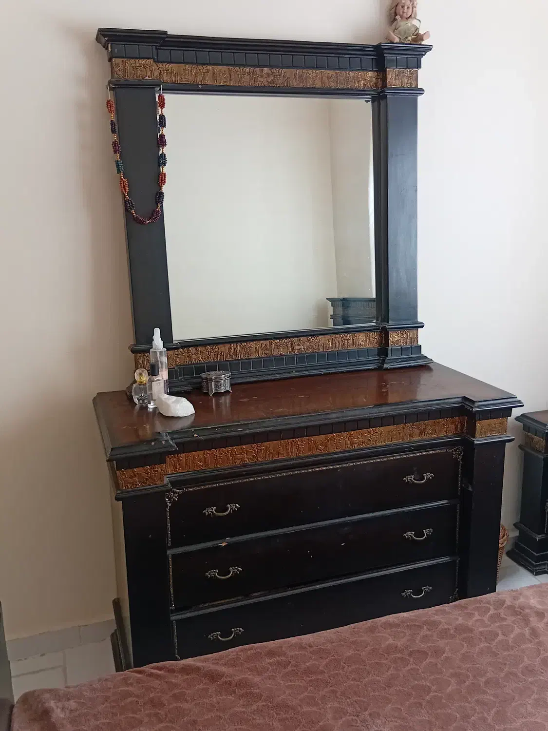 فروش دراور با آینه .تخت ۱۸۰ دونفره|تخت و سرویس خواب|رباطکریم, رباطکریم|دیوار