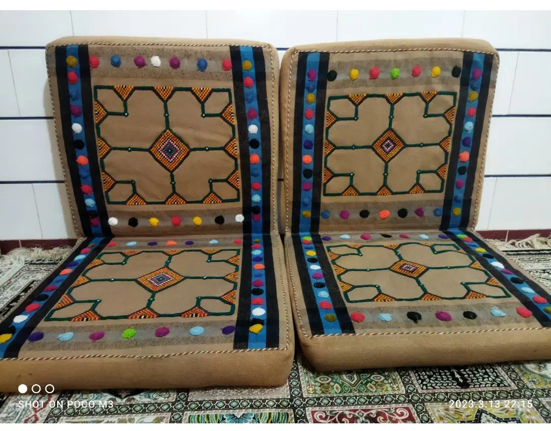 ۶جفت پشتی دست باف در حد نو|پشتی|فیروزآباد (فارس), |دیوار