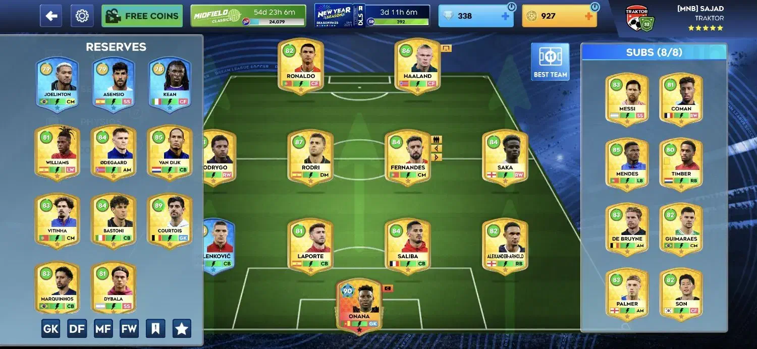 اکانت دریم لیگ اول ۳۳|کنسول، بازی ویدئویی و آنلاین|آذرشهر, |دیوار