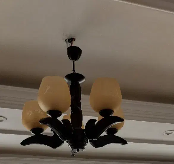 لوستر حباب دار چوبی|لوستر و چراغ آویز|قم, سعادتی|دیوار