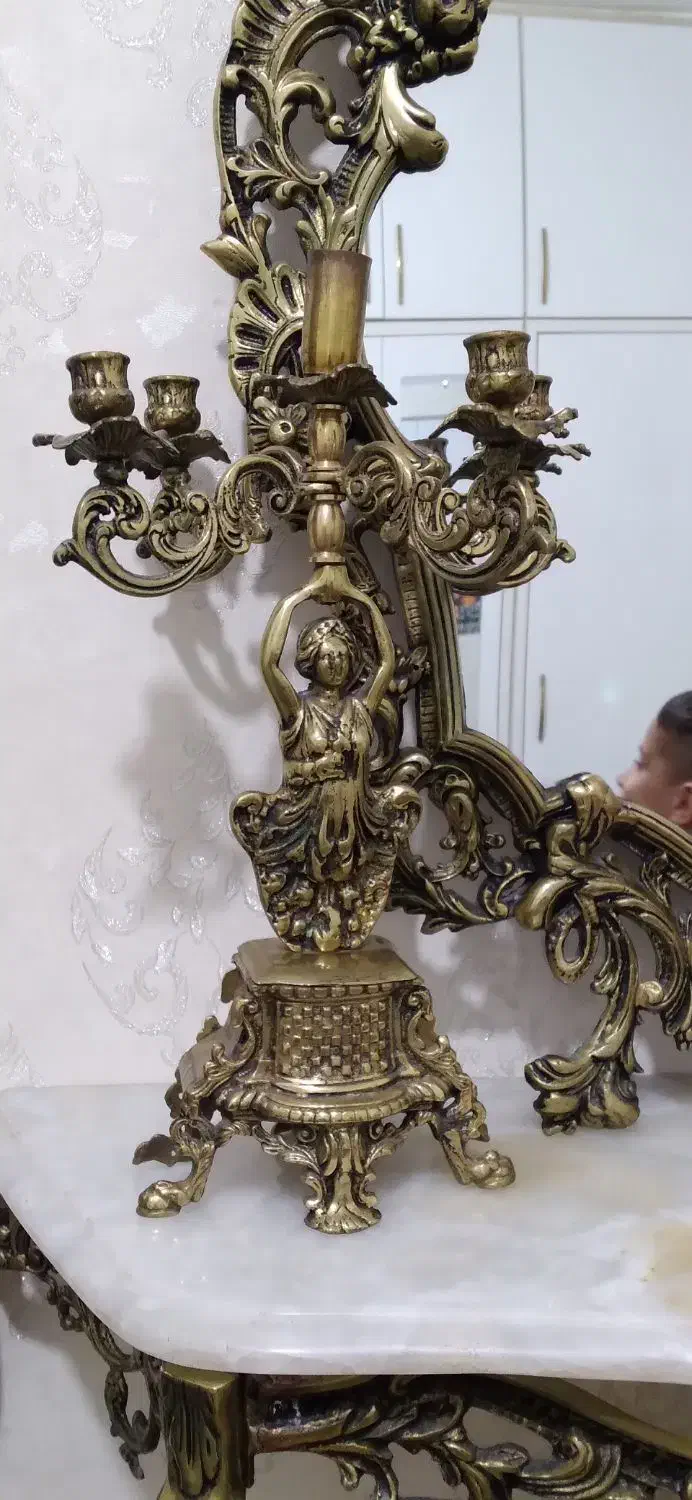 آینه شمعدان برنجی|آینه|سبزوار, هفت تیر|دیوار