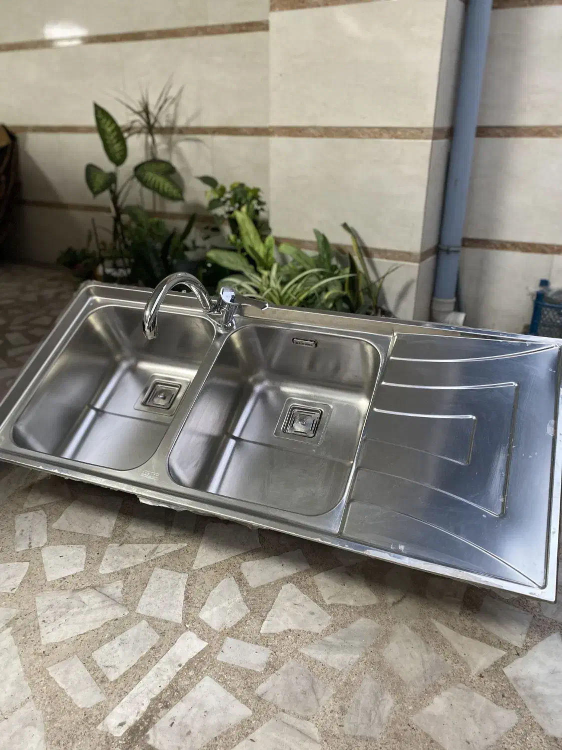 سینک دو لگنه استیل البرز صفر|مصالح و تجهیزات ساختمان|رشت, فلسطین|دیوار