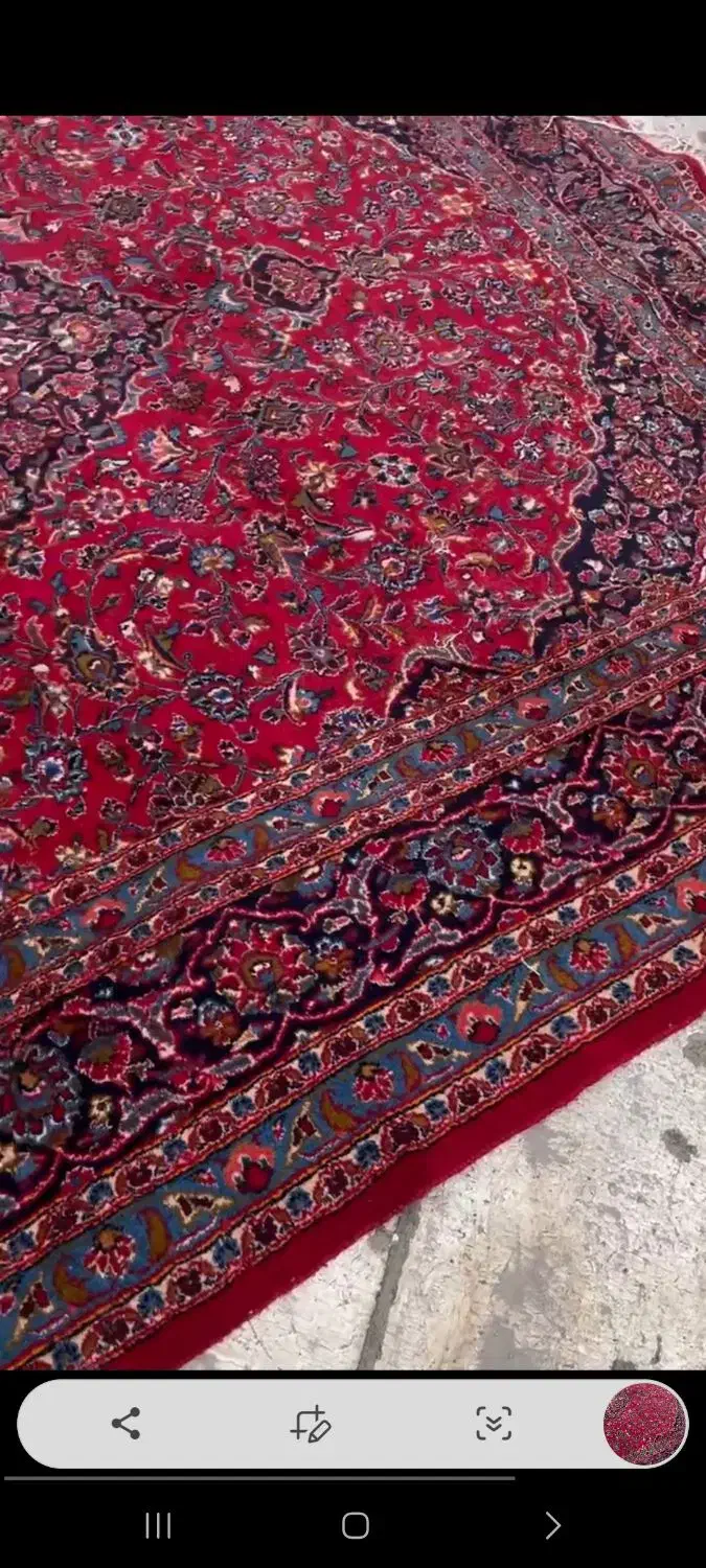 فرش۱۲ متری۱۲۰سال‌قدمت‌ بافت کاشان|فرش|اقبالیه, |دیوار