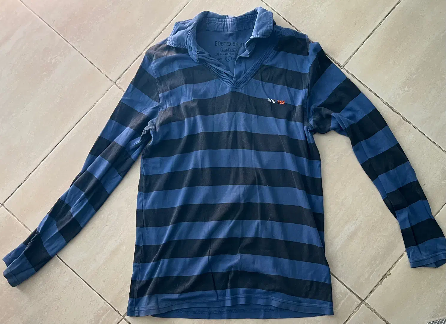 بلوز یقه دار ابی در حد نو|لباس|ساری, |دیوار