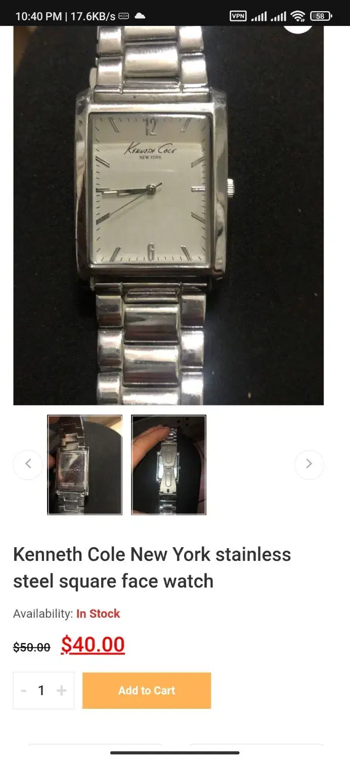 ساعت کلکسیونی Kenneth Cole New York آمریکایی|ساعت|اصفهان, خانه اصفهان|دیوار