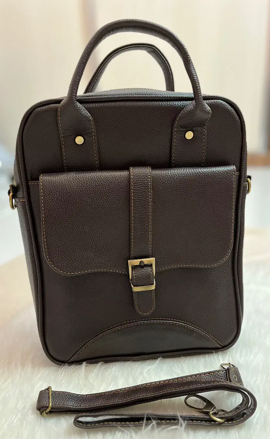 کیف دستی اداری-دانشگاهی به همراه بند دوشی قهوه ای|کیف، کفش، کمربند|اصفهان, کشاورزی|دیوار