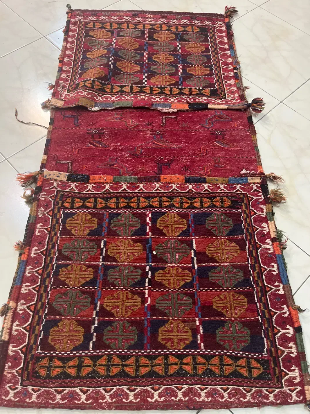 خورجین دستبافت انتیک سالم ریزبافت عشایری|گلیم، جاجیم، گبه|تهران, شهرک غرب|دیوار