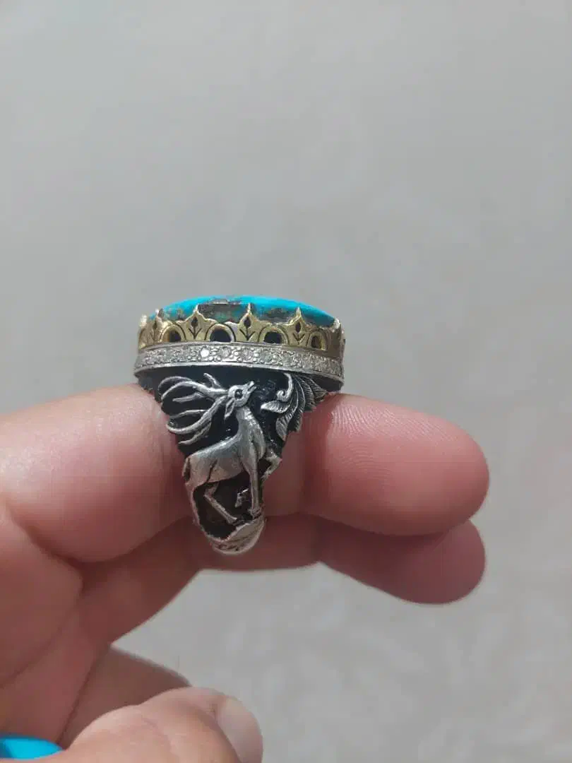 انگشتر فیروزه نیشابور مخراجکاری|جواهرات|میبد, |دیوار