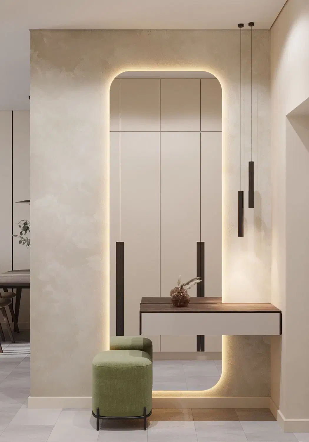 آینه قدی کنسول نیم دایره|بوفه، ویترین، کنسول|شیراز, شهرک سعدی|دیوار