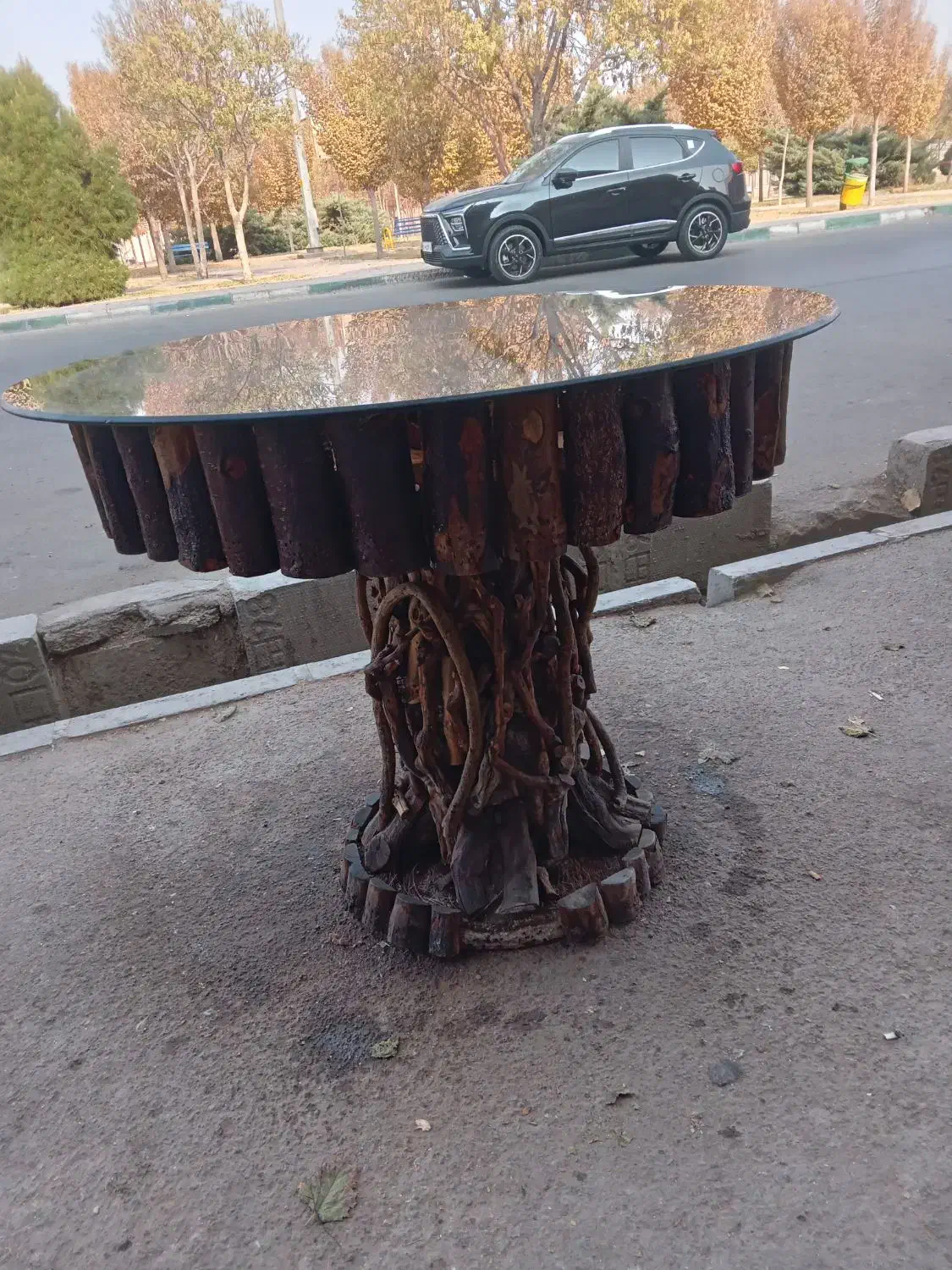 میز دایره تمام چوب دست ساز|مبلمان خانگی و میز عسلی|قم, انصار‌الحسین|دیوار