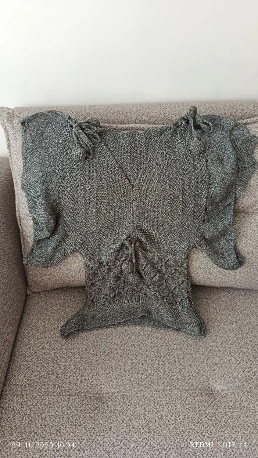 تاپ بافتنی خاکستری نقره ای براق ابریشمی|لباس|قم, پردیسان|دیوار