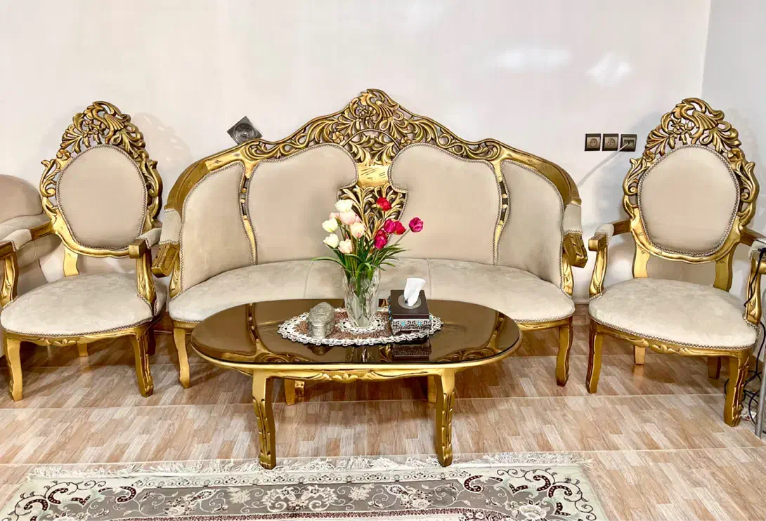 مبل سلطنتی  ۹ نفره+۳عدد جلو مبلی|مبلمان خانگی و میز عسلی|میاندوآب, |دیوار