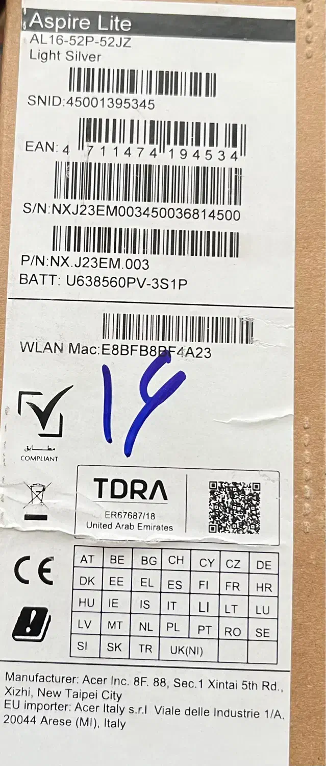 لپ تاپ acre aspire lite al16|رایانه همراه|مشهد, امام رضا (ع)|دیوار