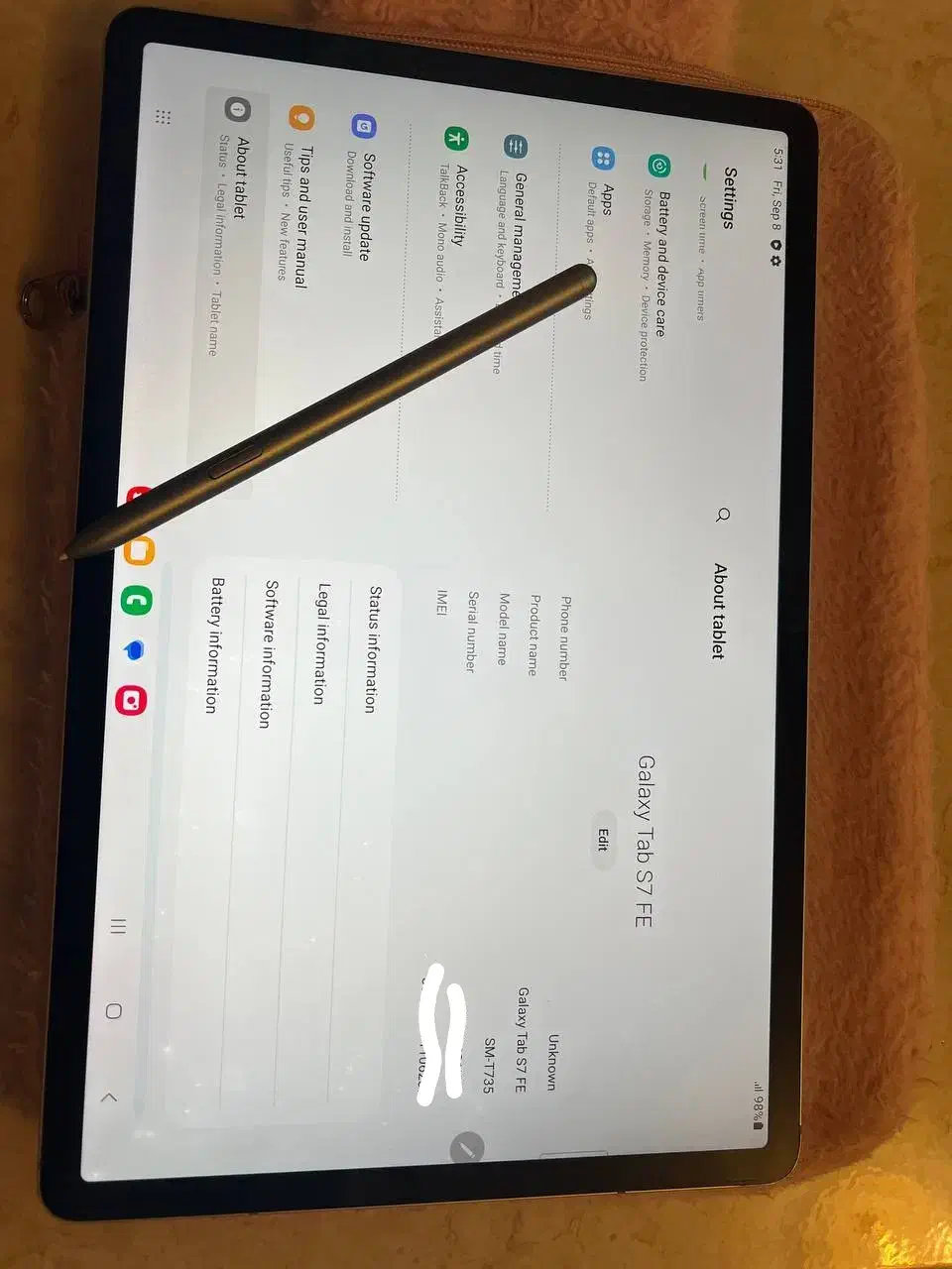 تبلت سامسونگ galaxy tab s7 fe سالم|تبلت|تهران, افسریه جنوبی|دیوار