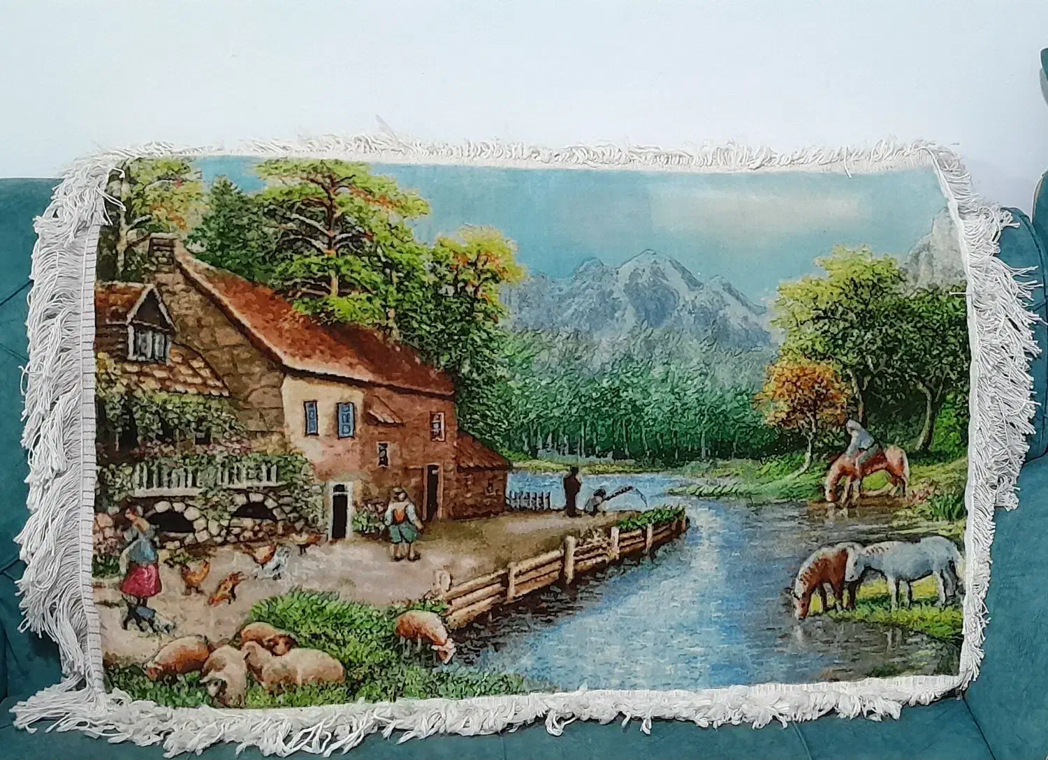 تابلو فرش دستباف منظره|تابلو فرش|کرمانشاه, |دیوار