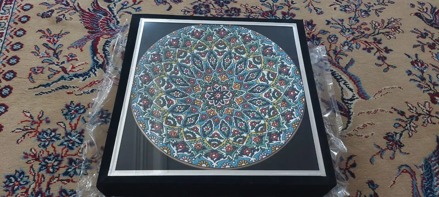 بشقاب میناکاری با جعبه قطر ۳۰ سانتی متری|صنایع دستی و سایر لوازم تزئینی|شوش, |دیوار