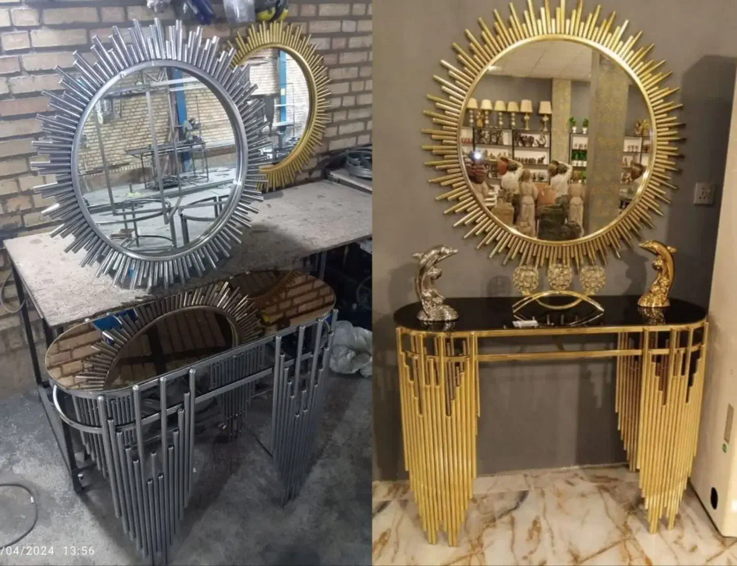 اینه کنسول فلزی|مبلمان خانگی و میز عسلی|کهنوج, |دیوار